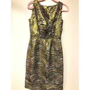 Tory Burch Elsbeth Gold Silk Sheath Dress